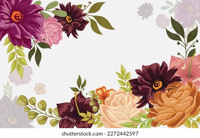 Fall Floral Background Vector Design