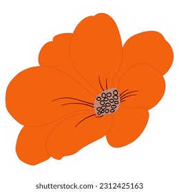 vector de decoración de ilustración de flor de caída