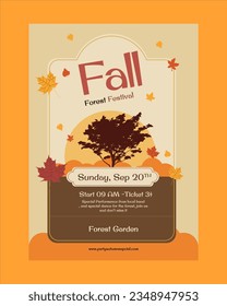 Fall Forest Festival Poster Design Template