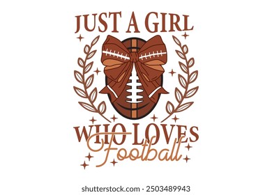 Fall Game Day, Coquette Football Bow EPS T-shirt Design