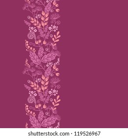 Fall garden vertical seamless pattern background border