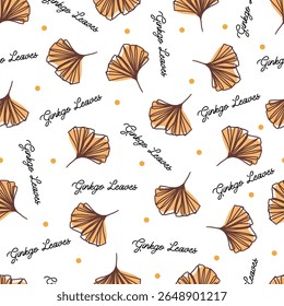 Fall Ginkgo Leaves Dust Wind Vector Pattern can be use for background, template, and apparel design