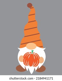 Fall Gnome with Pumpkin 2
