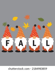 Fall Gnomes 13 Autumn Vector File