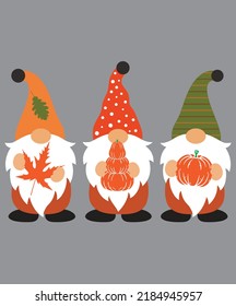 Fall Gnomes 8 Autumn Vector File