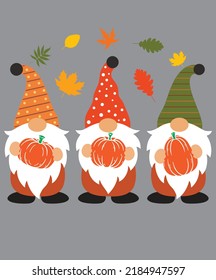 Fall Gnomes with Pumpkin 3