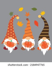 Fall Gnomes with Pumpkin 4