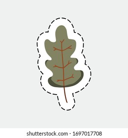 fall green leaves icon template colorful vector