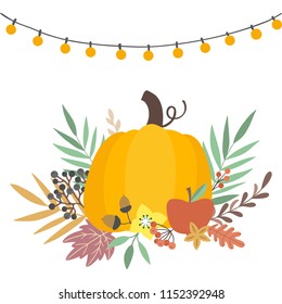 Fall Harvest Arrangement. Vector illustration