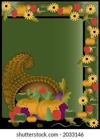 Fall Harvest framed background. Illustration is in easily editable eps format.