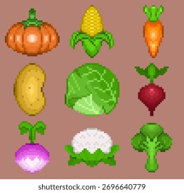 VECTOR DE ESTILO DE ARTE DE PÍXELES DE COSECHA DE OTOÑO 