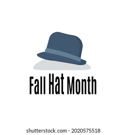 Mes del Sombrero de Otoño, sombrero de fieltro elegante para una ilustración vectorial de una postal o banner