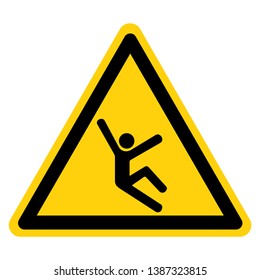 Fall Hazard Symbol Sign, Vector Illustration, Isolate On White Background Label .EPS10 