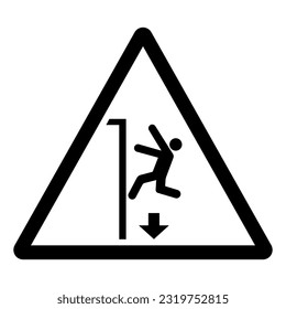 Fall Hazard Symbol Sign, Vector Illustration, Isolate On White Background Label. EPS10