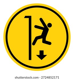 Fall Hazard Symbol Sign, Vector Illustration, Isolate On White Background Label.EPS10