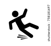 Fall hazard vector pictogram illustration isolated on white background