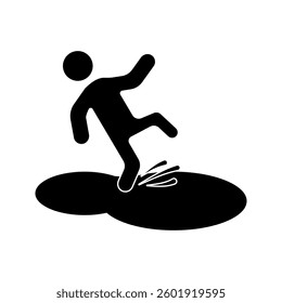 Fall hazard vector pictogram illustration isolated on white background vector illustration, pictogram isolated on white background. color editable