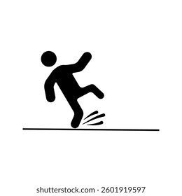 Fall hazard vector pictogram illustration isolated on white background vector illustration, pictogram isolated on white background. color editable