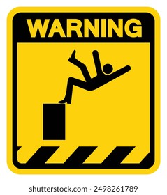 Señal de advertencia de peligro de caída, Ilustración vectorial, aislado en la etiqueta de fondo blanco .EPS10