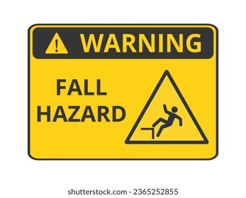 Fall Hazard Warning Symbol Vector