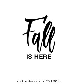 Fall is here! Black and white design element for print, cards, banners, adds.