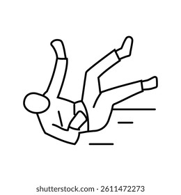 fall household injury accident line icon vector. fall household injury accident sign. isolated contour symbol black illustration