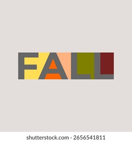 FALL illustration of an abstract background with colorful squares