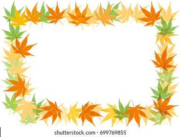 Fall image, Momiji(maple) bow frame, ornament, decorative frame, decorative ruling, vector data, nature