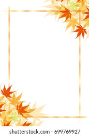 Fall image, Momiji(maple) bow frame, ornament, decorative frame, decorative ruling, vector data, nature