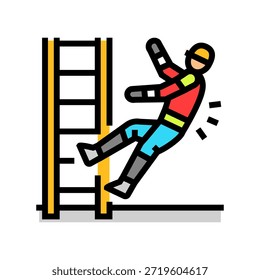 Caída del Vector del icono del color de la escalera. Caída del signo de la escalera
