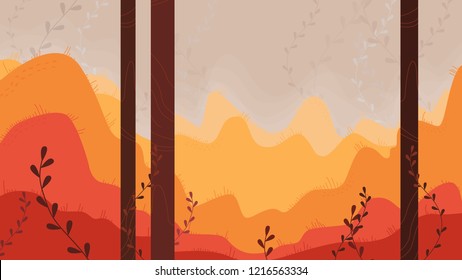 Fall landscape with hills