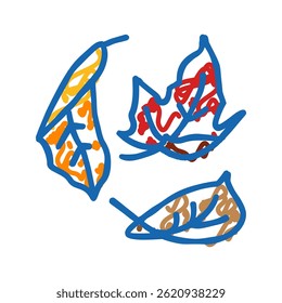 fall leaf autumn doodle icon sketch vector. fall leaf autumn sign. isolated symbol illustration