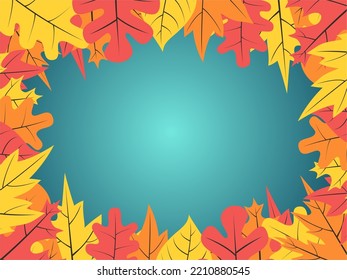 Fall Leaf Border Color Background Vector