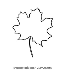 fall leaf clipart, black and white leaf drawing, vector clipart