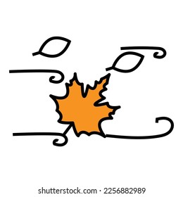 Fall leaf icon clip art illustration isolated