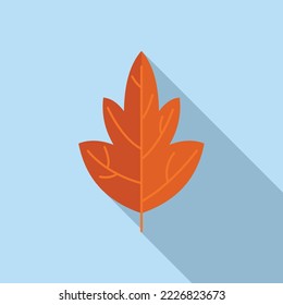 Fall leaf icon flat vector. Tree leaves. Red color leaf