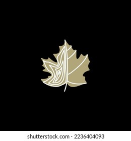 Fall leaf icon vector illustration. Hand drawn colorful design. Isolated single graphic symbols. Autumn art sign. Boho scandi colors. Nature abstract concept