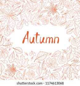 Fall leaf nature seamless pattern. Autumn leaves background. Season floral icon wallpaper