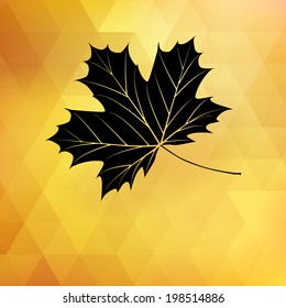 Fall leaf season over geometric colorful Geometric shapes . And also includes EPS 10 vector