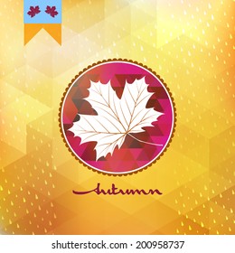 Fall leaf season over geometric colorful Geometric shapes . And also includes EPS 10 vector