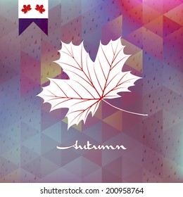 Fall leaf season over geometric colorful Geometric shapes . And also includes EPS 10 vector