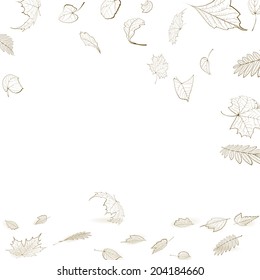 Fall leaf skeletons autumn design template. EPS10