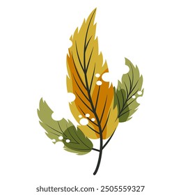 Fall Leaf Vector. Autumn Leaves Cartoon Illustration Element on White Background good for Greeting Season Card Design.