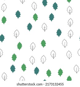 Fall leaf vector illustration. Seamless pattern. Hand drawn colorful design. Isolated graphic symbols. Autumn art sign. Nature abstract concept. Organic line elements