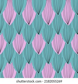 Fall leaf vector illustration. Seamless pattern. Hand drawn colorful design. Isolated graphic symbols. Autumn art sign. Nature abstract concept. Organic line elements