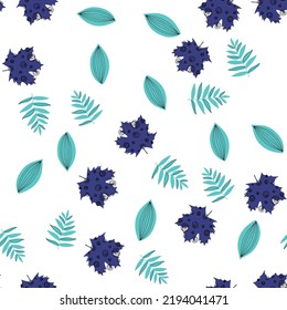 Fall leaf vector illustration. Seamless pattern. Hand drawn colorful design. Isolated graphic symbols. Autumn art sign. Nature abstract concept. Organic line elements