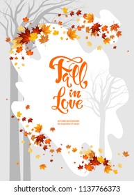 Tarjeta de hojas de otoño