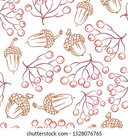 Fall of the leaves. Colored skeleton decorative leaves. Seamless pattern for textile, wallpapers, gift wrap and scrapbook. Vector illustration.