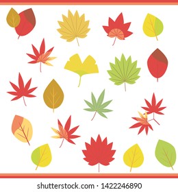 Fall leaves set（ ginkgo and maple ）