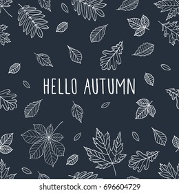 Fall of the leaves. Hello autumn. Seamless pattern. Vector illustration.